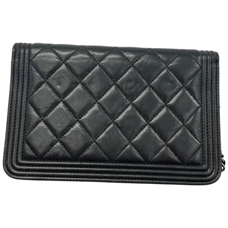 Women's CC Boy Wallet On Chain Crossbody Bag Black