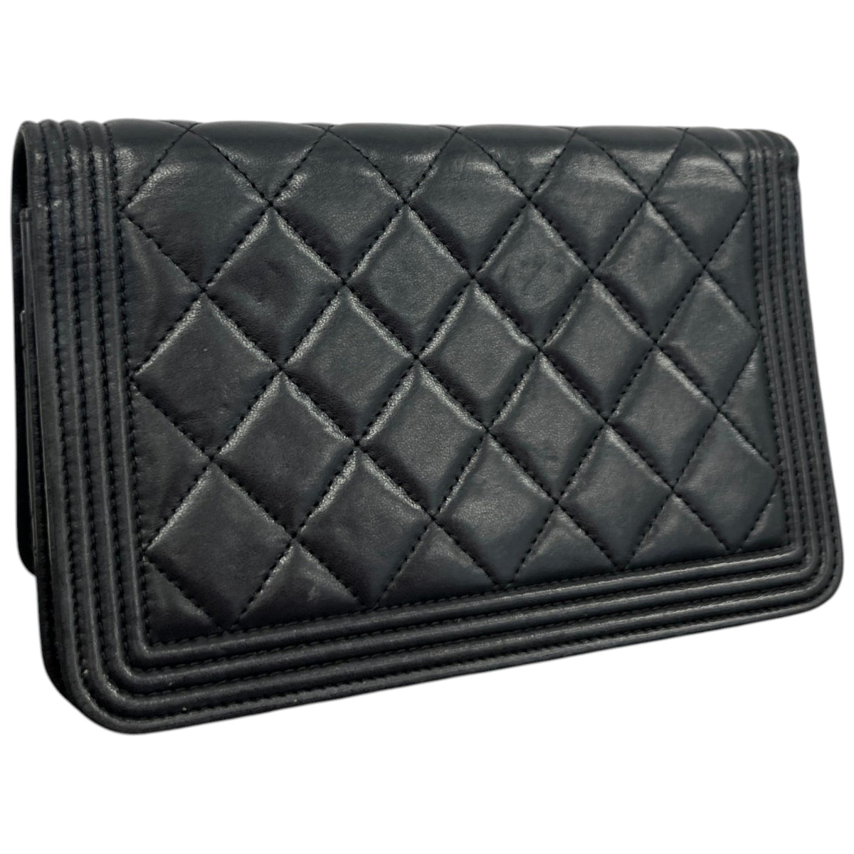 Women's CC Boy Wallet On Chain Crossbody Bag Black - Photo 8