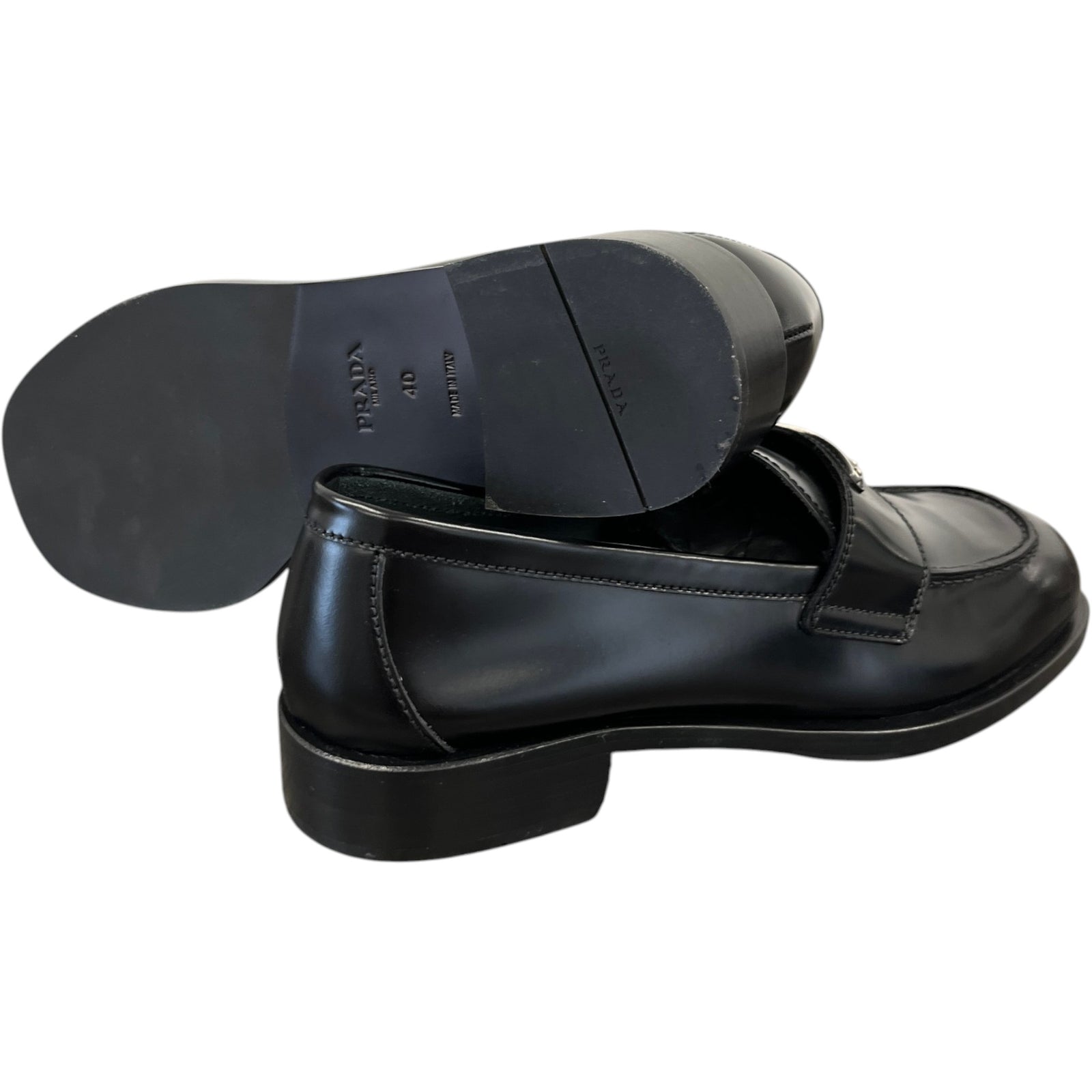 Women's Plaque Logo Loafers Black Size EU 40 / UK 7 - Photo 10