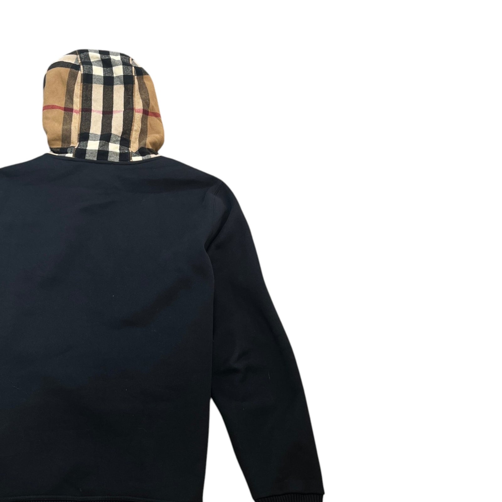 Men's Check Print Hoodie Black Size M - Photo 4