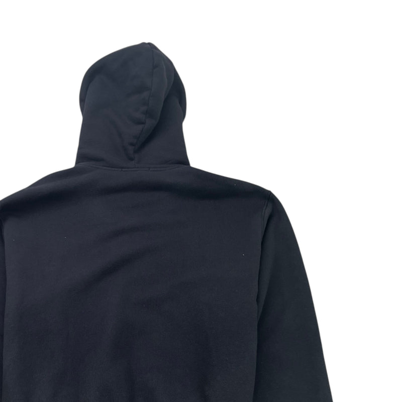 Men's Applique Logo Zip Up Hoodie Black Size XL