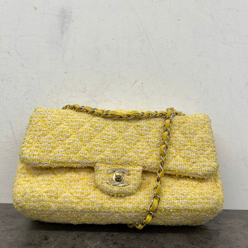 Women's Double Classic Flap Handbag Yellow