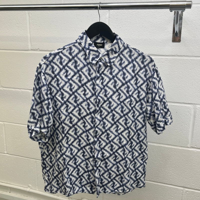 Men's FF Monogram Shirt Blue Size M