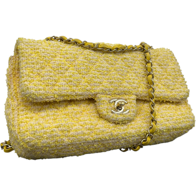 Women's Double Classic Flap Handbag Yellow