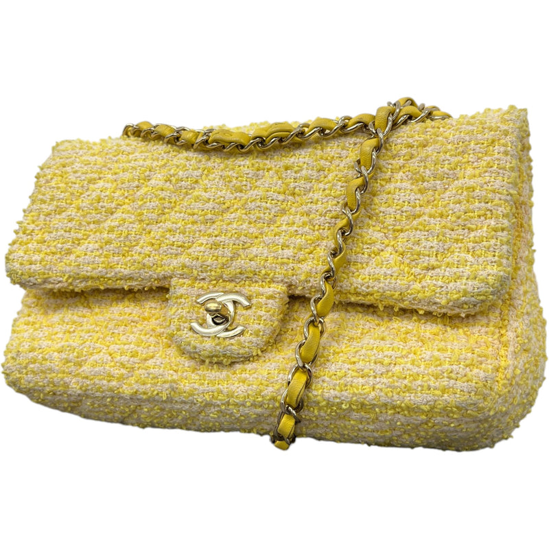 Women's Double Classic Flap Handbag Yellow
