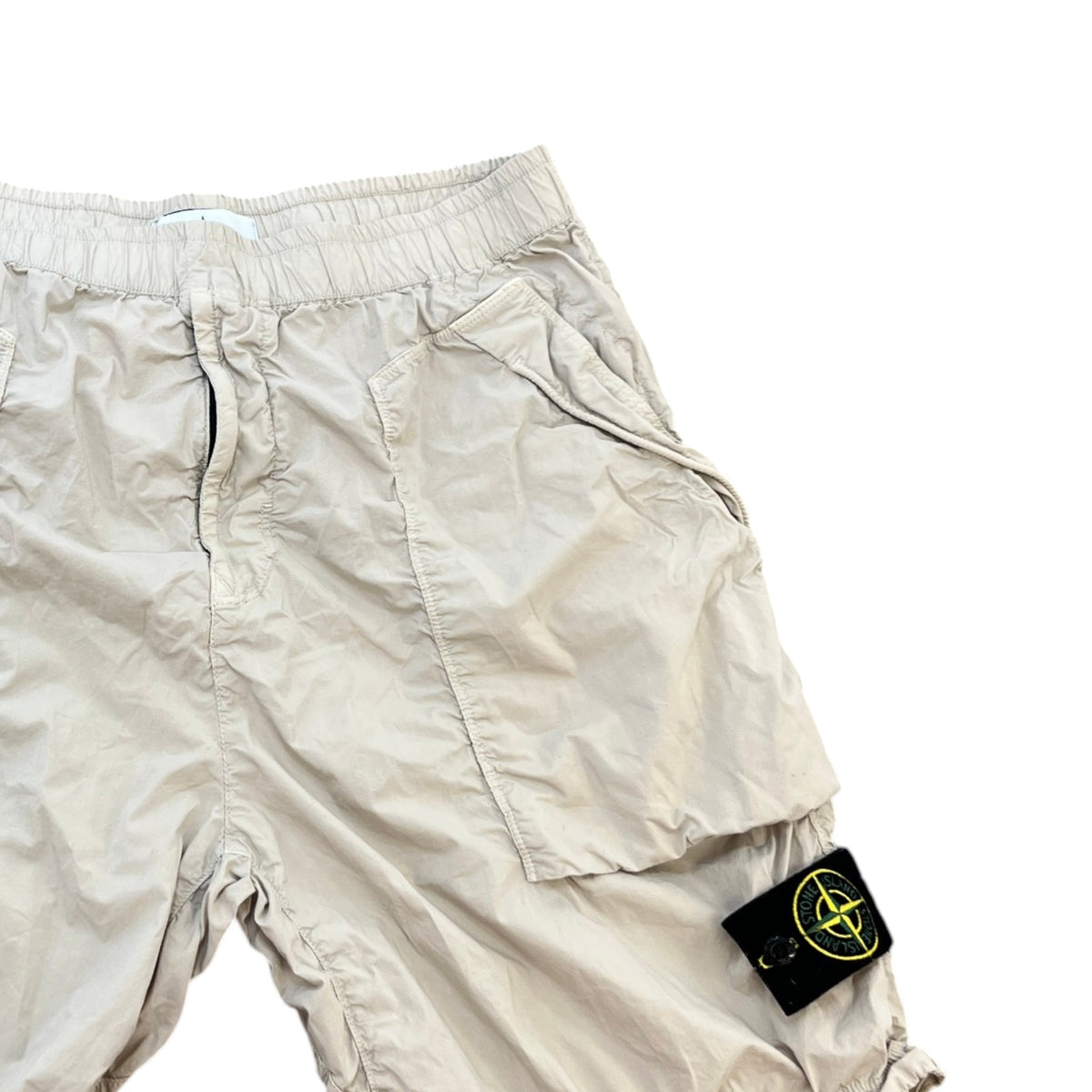 Men's Applique Logo Cargo Shorts Beige Size L / W34 - Photo 3