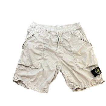 Men's Applique Logo Cargo Shorts Beige Size L / W34