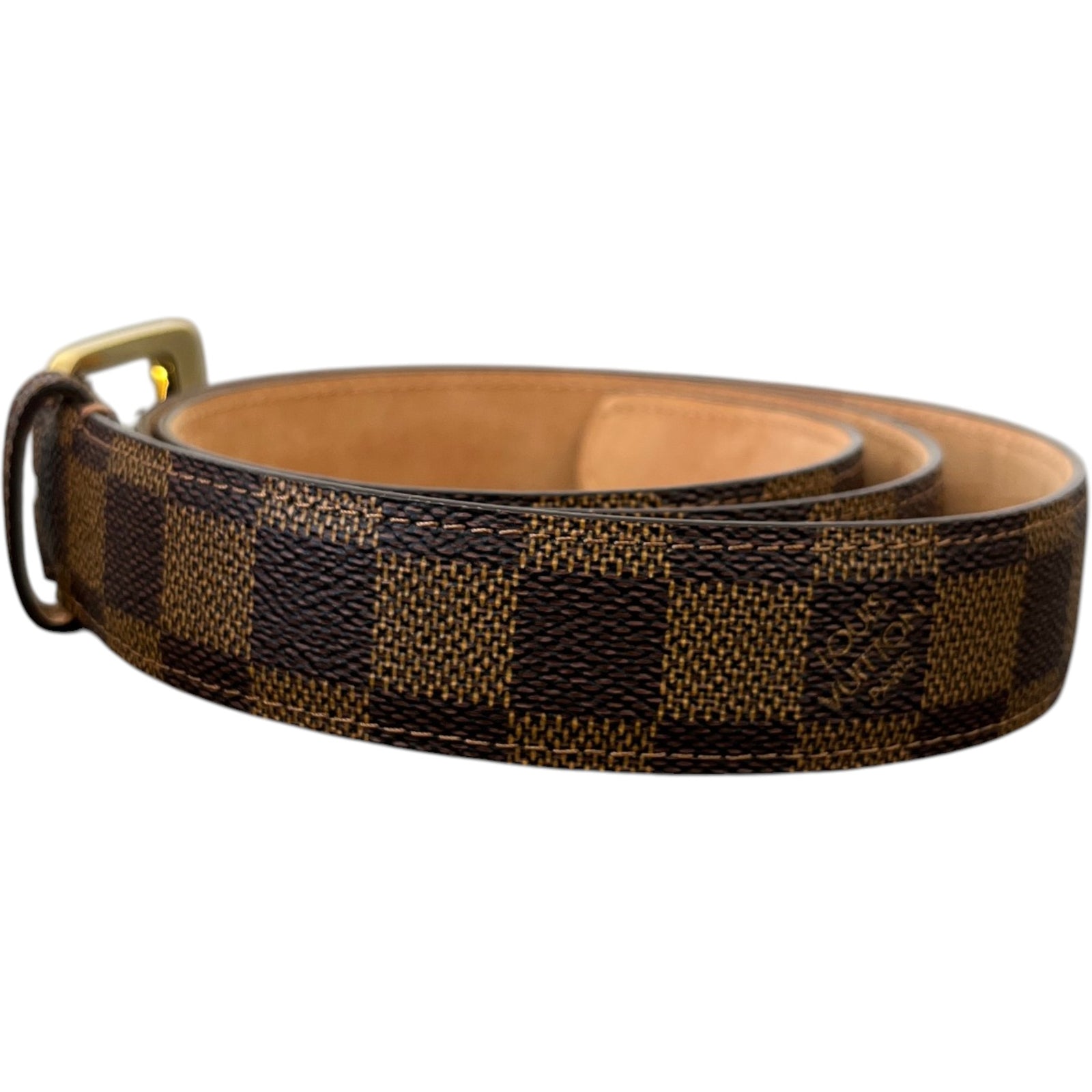 Women's Damier Ebene Belt Brown Size 95cm / UK 14 - Photo 4