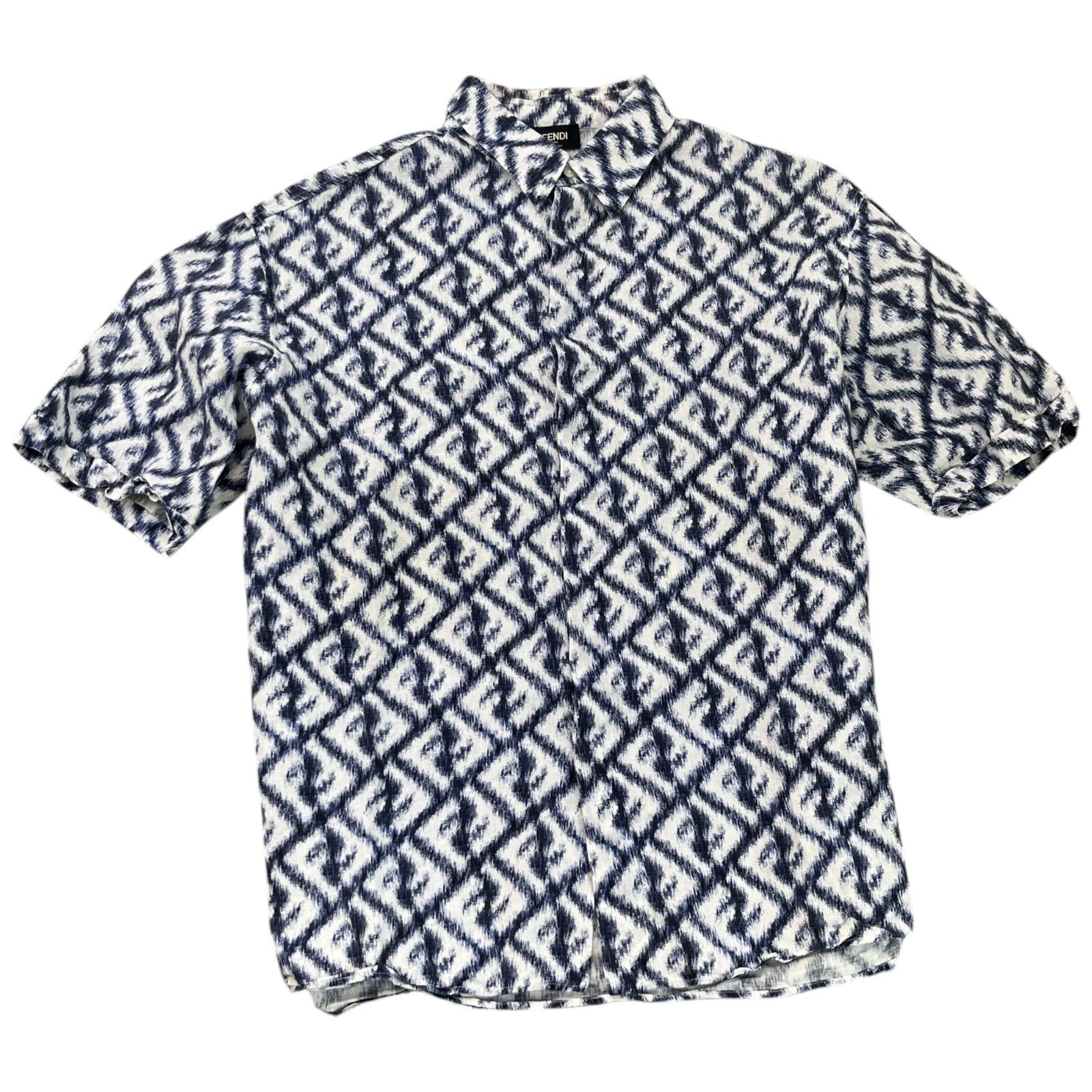 Men's FF Monogram Shirt Blue Size M - Photo 1