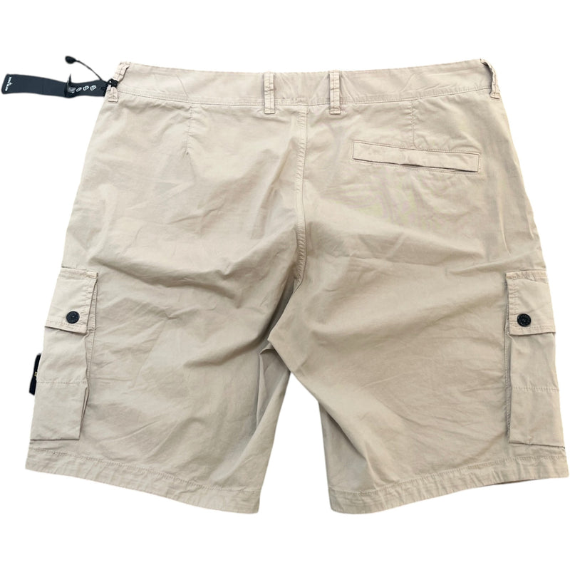 Men's Applique Logo Shorts Beige Size XXL / W38