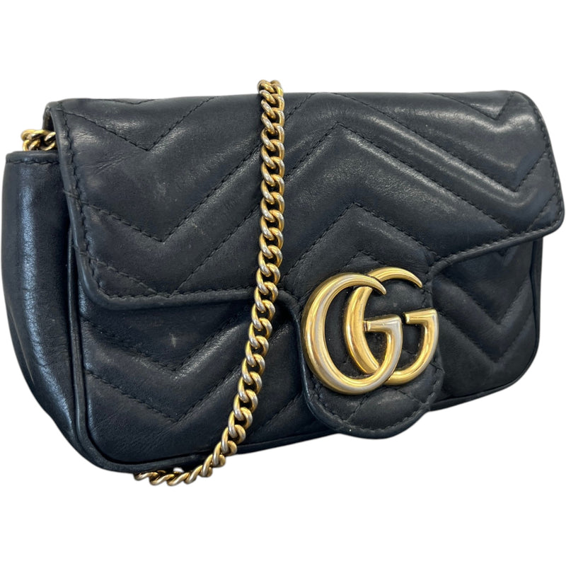 Women's Supermini GG Marmont Crossbody Bag Black