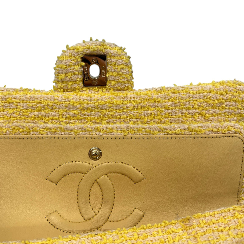 Women's Double Classic Flap Handbag Yellow