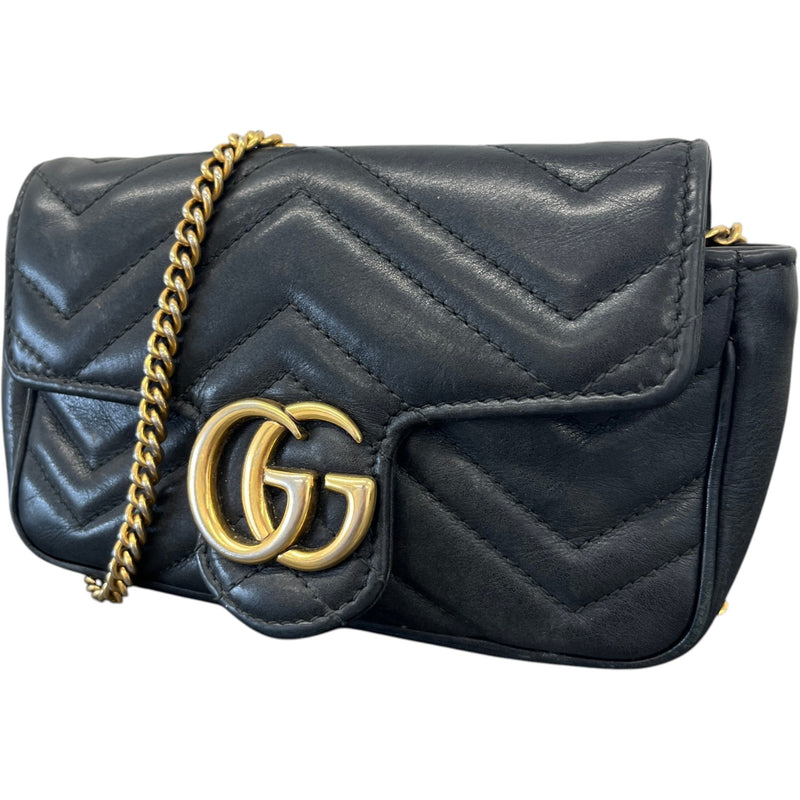Women's Supermini GG Marmont Crossbody Bag Black