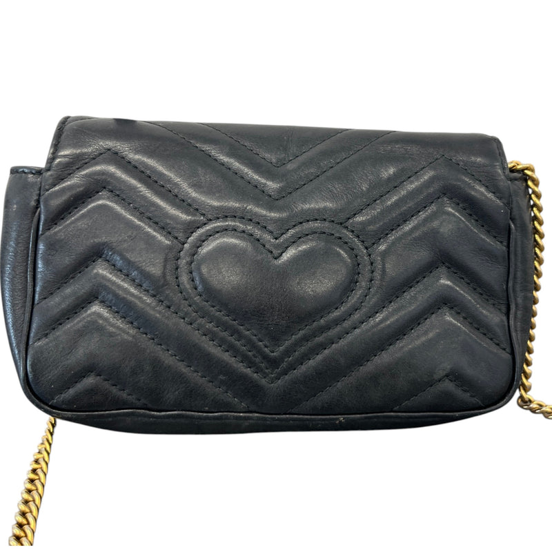 Women's Supermini GG Marmont Crossbody Bag Black