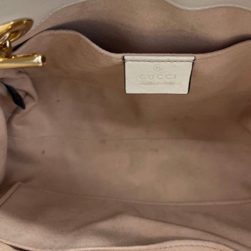 Women's Small Gg Supreme Apple Heart Padlock Tote Bag Beige