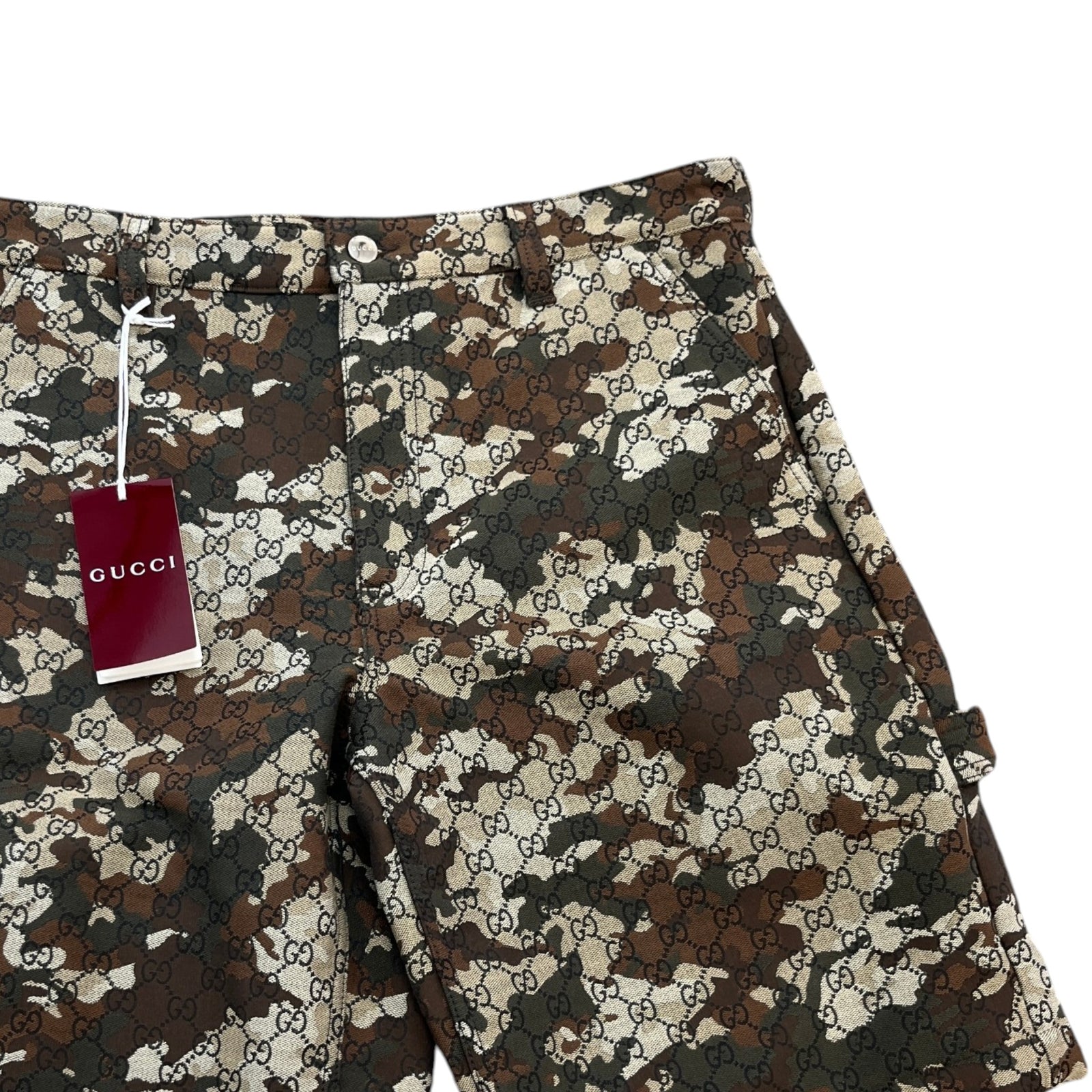 Men's Gg Marbled Camo Shorts Brown Size IT 48 / UK 32 - Photo 3