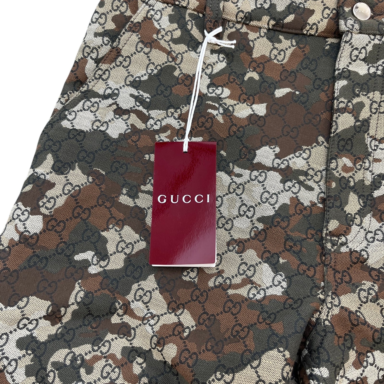 Men's Gg Marbled Camo Shorts Brown Size IT 48 / UK 32 - Photo 7
