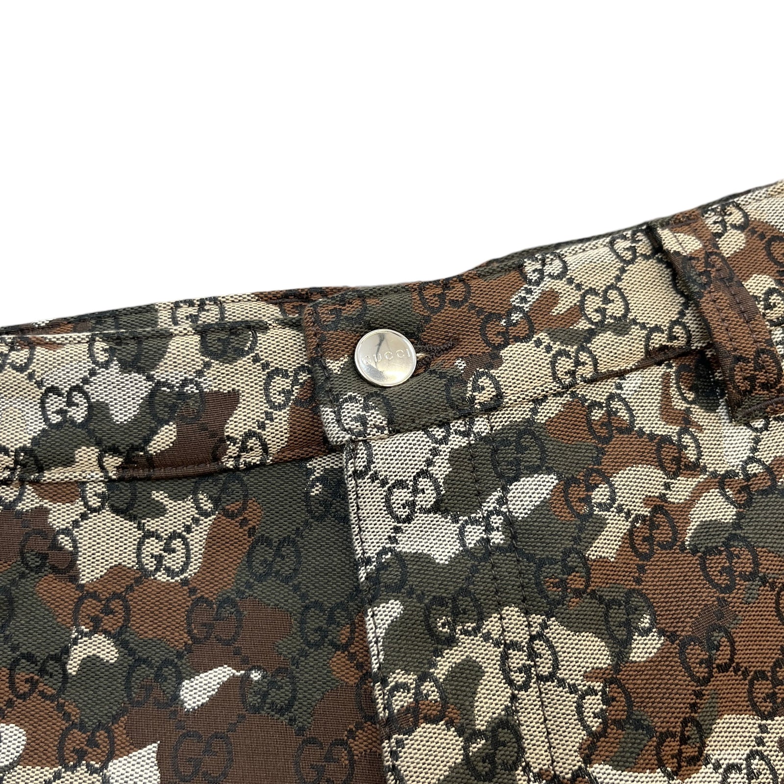 Men's Gg Marbled Camo Shorts Brown Size IT 48 / UK 32 - Photo 6