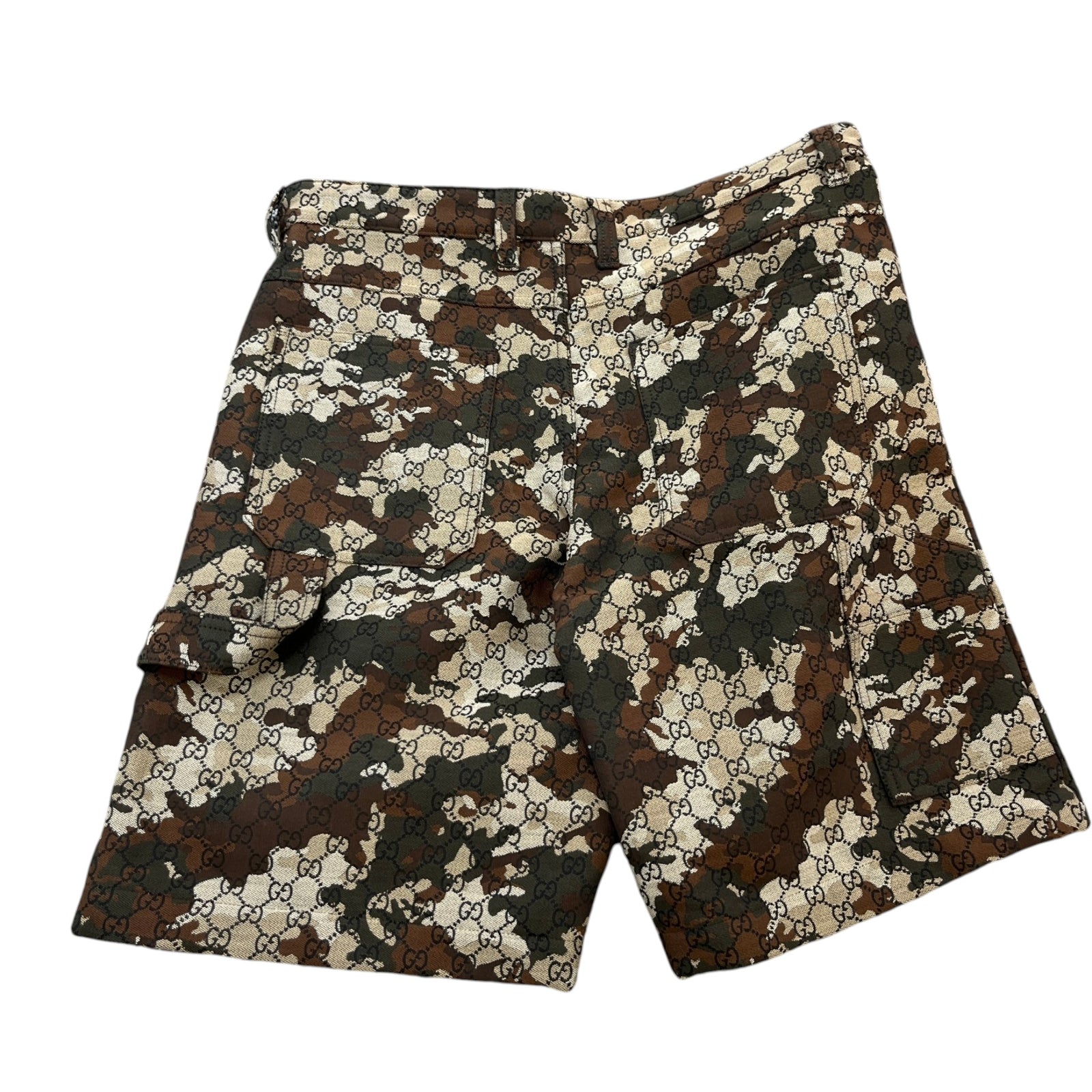 Men's Gg Marbled Camo Shorts Brown Size IT 48 / UK 32 - Photo 2