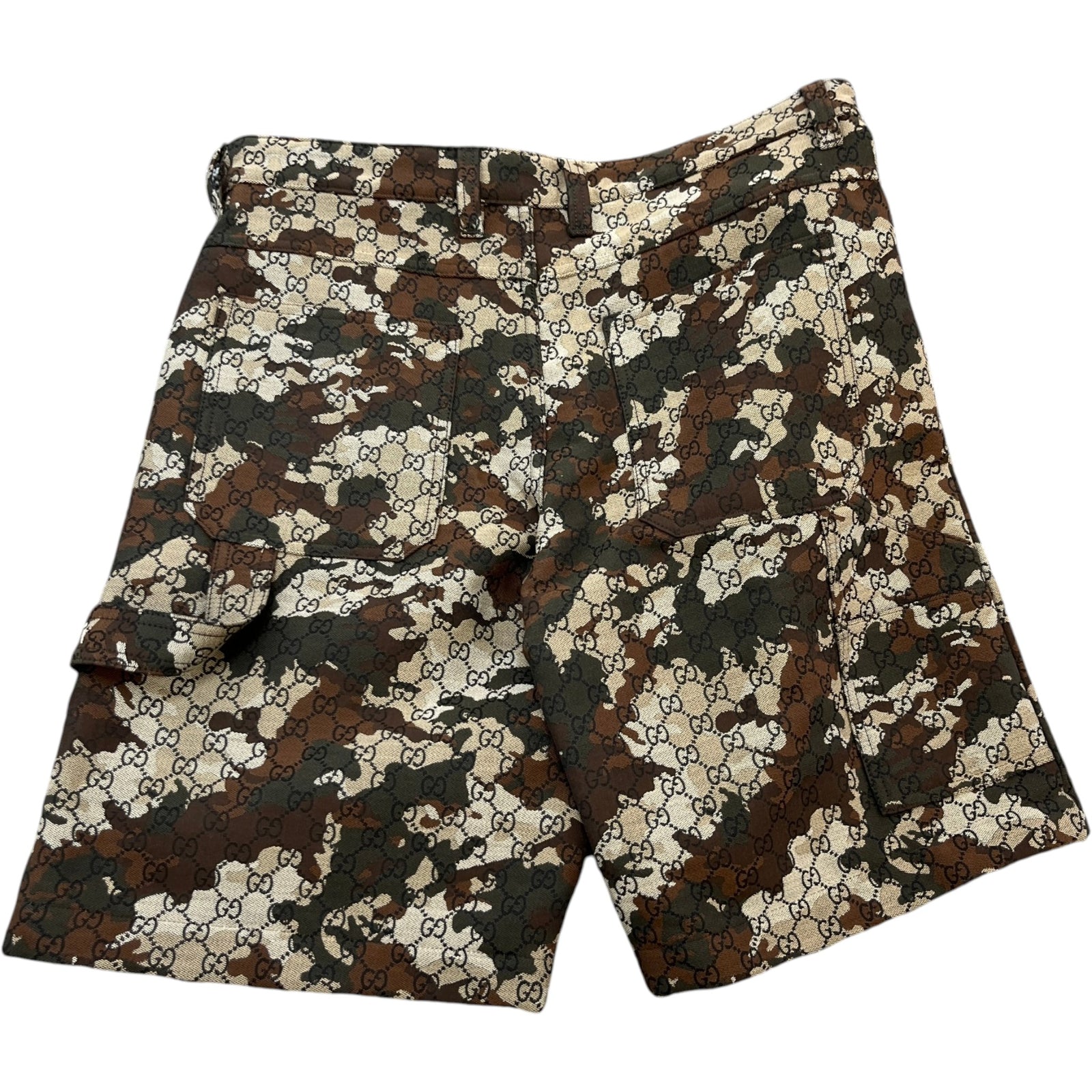 Men's Gg Marbled Camo Shorts Brown Size IT 48 / UK 32 - Photo 4