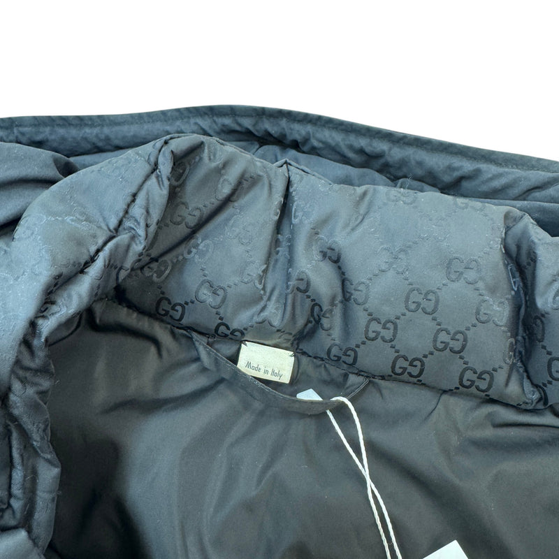 Men's GG Jacquard Nylon Down Jacket Black Size XL