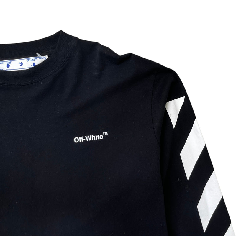 Men's Logo Print Long Sleeve T-Shirt Black Size M