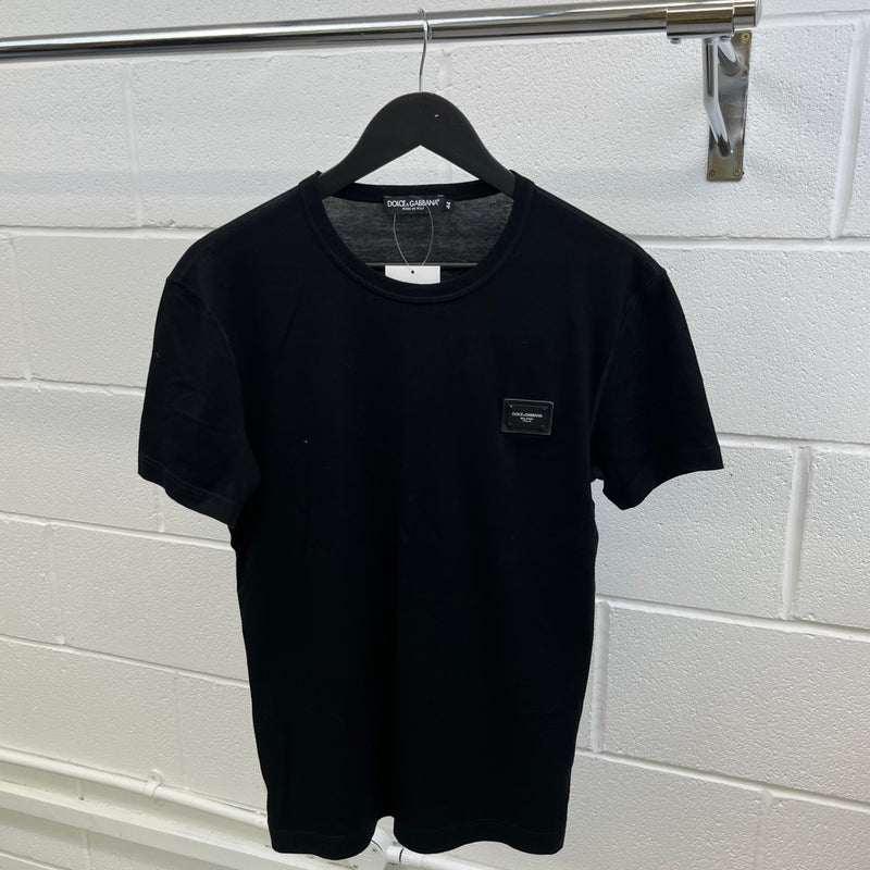Men's Plaque Logo T-Shirt Black Size IT 44 / UK XS