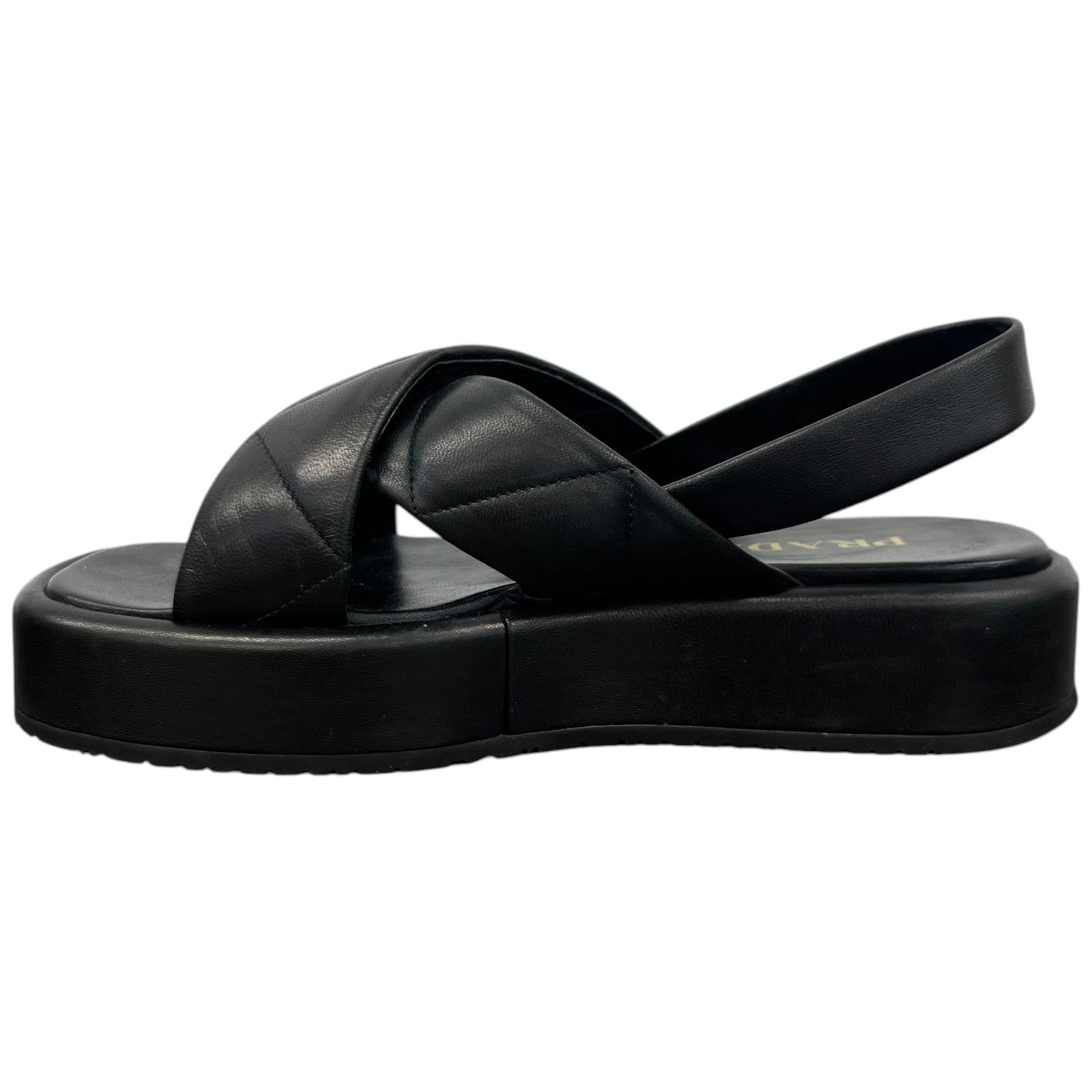 Women's Quilted Nappa Flatform Sandals Black Size EU 39 / UK 6 - Photo 2