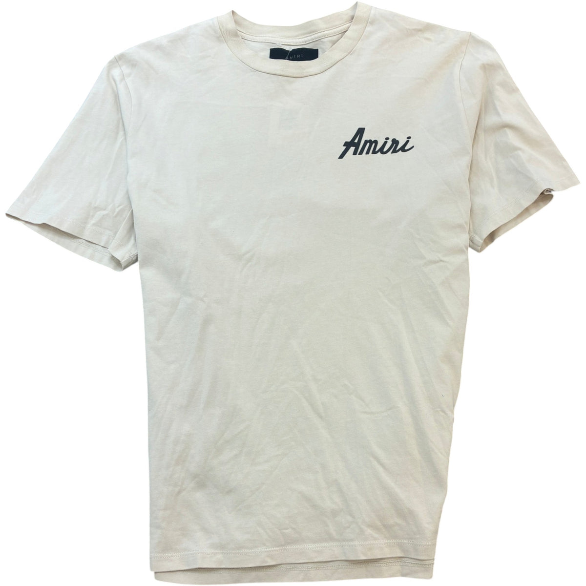 Men's City Cursive Script Logo T-Shirt Beige Size XL - Photo 1