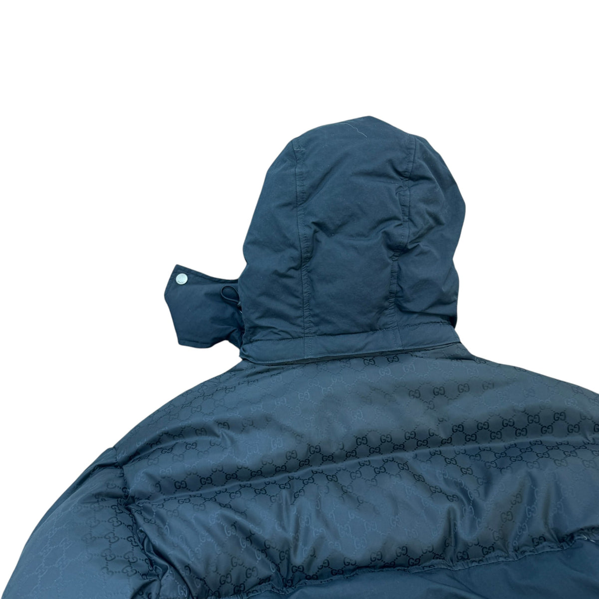Men's GG Jacquard Nylon Down Jacket Black Size XL - Photo 4