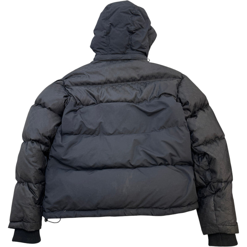 Men's GG Jacquard Nylon Down Jacket Black Size XL