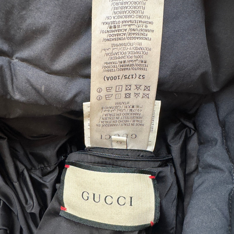 Men's GG Jacquard Nylon Down Jacket Black Size XL