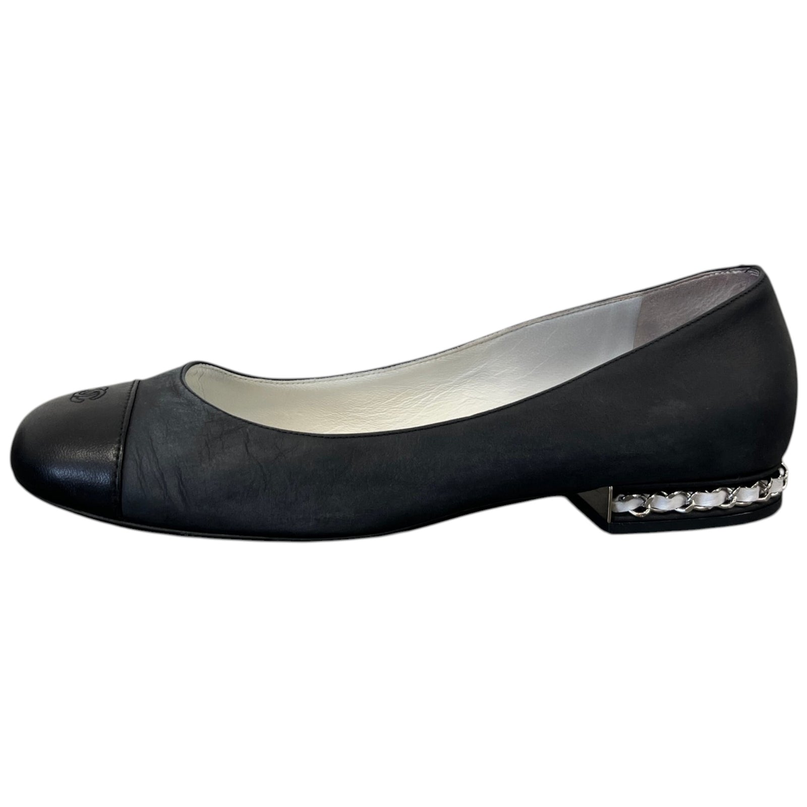 Women's Cap Toe Ballet Flat Mules Black Size EU 38 / UK 5 - Photo 5