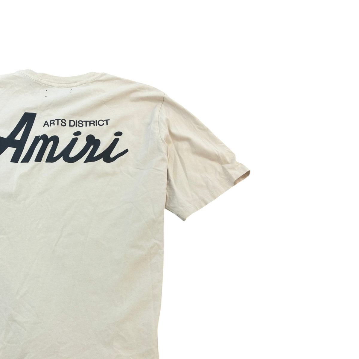 Men's City Cursive Script Logo T-Shirt Beige Size XL - Photo 4