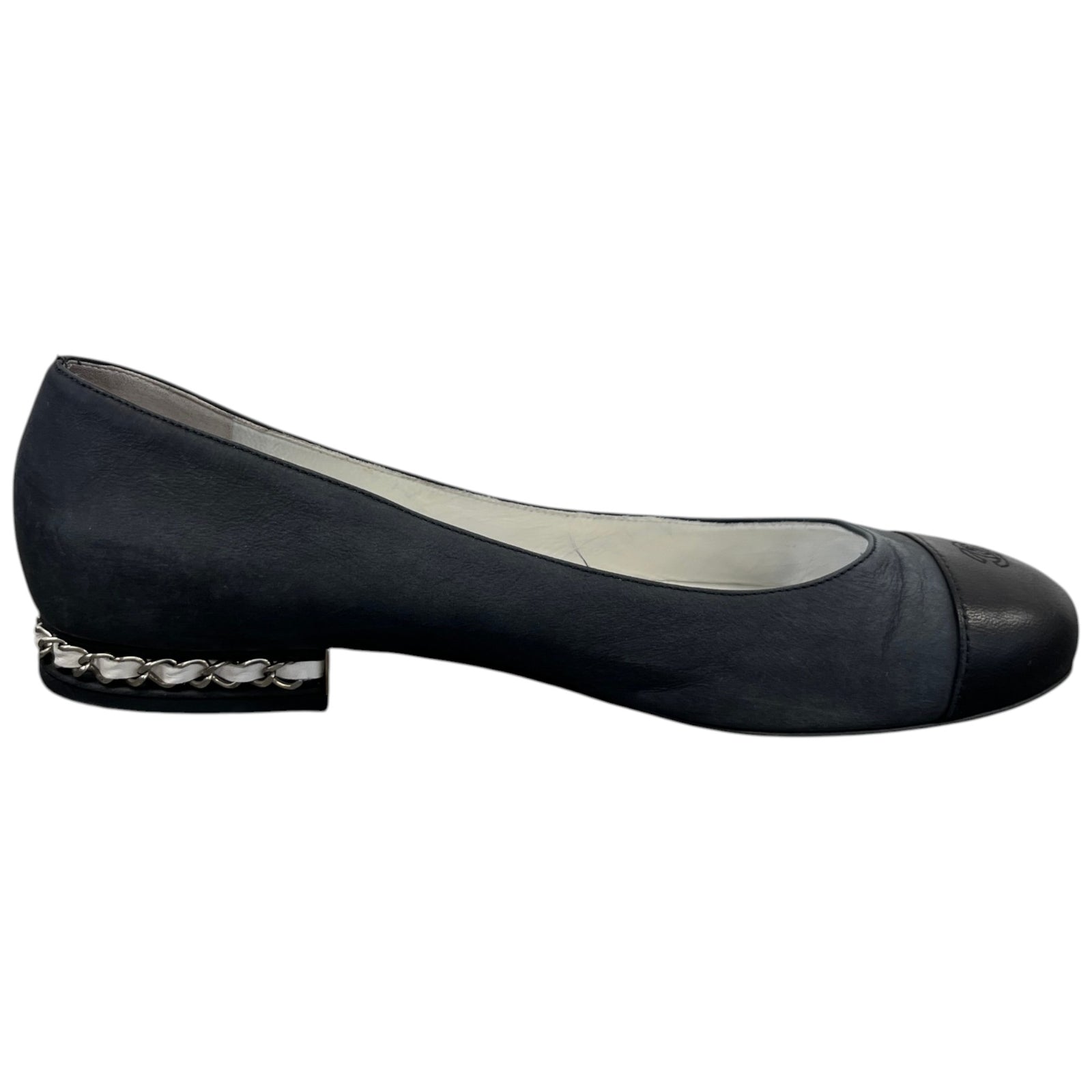 Women's Cap Toe Ballet Flat Mules Black Size EU 38 / UK 5 - Photo 4