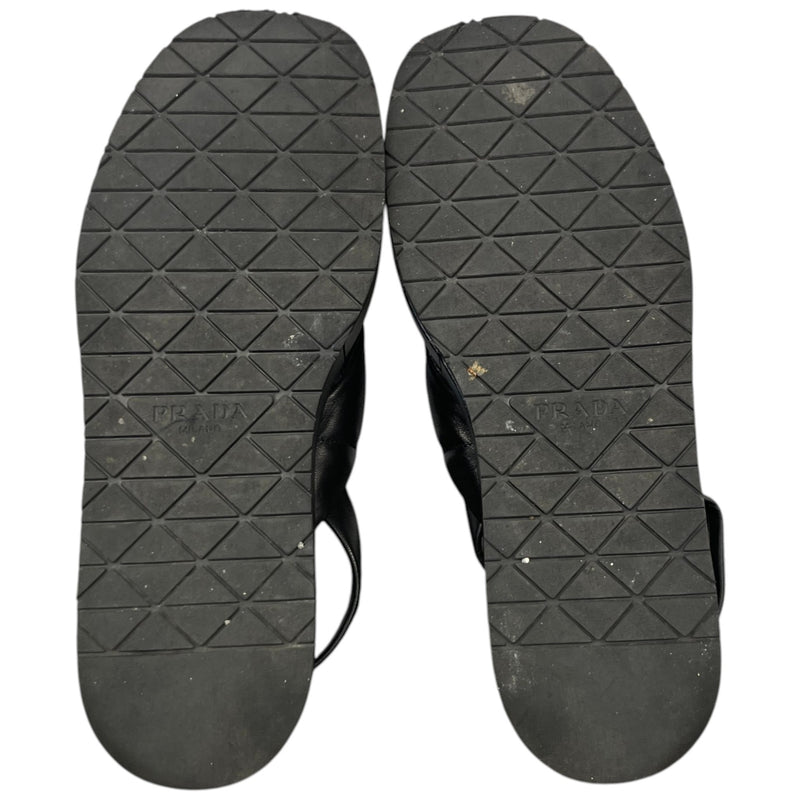 Women's Quilted Nappa Flatform Sandals Black Size EU 39 / UK 6