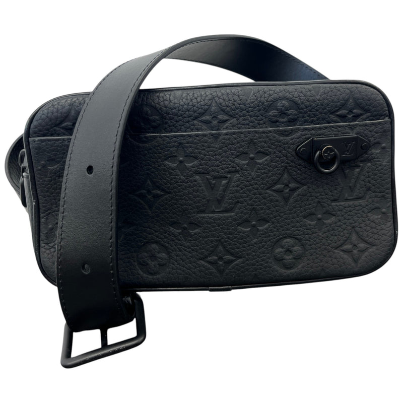 Men's Embossed Monogram Belt Bag Black