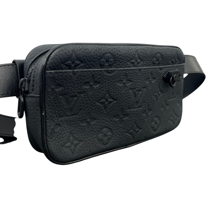 Men's Embossed Monogram Belt Bag Black