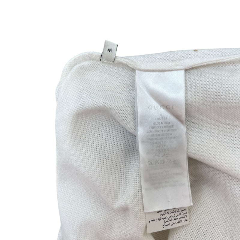 Men's Web Collar Polo Shirt White Size M