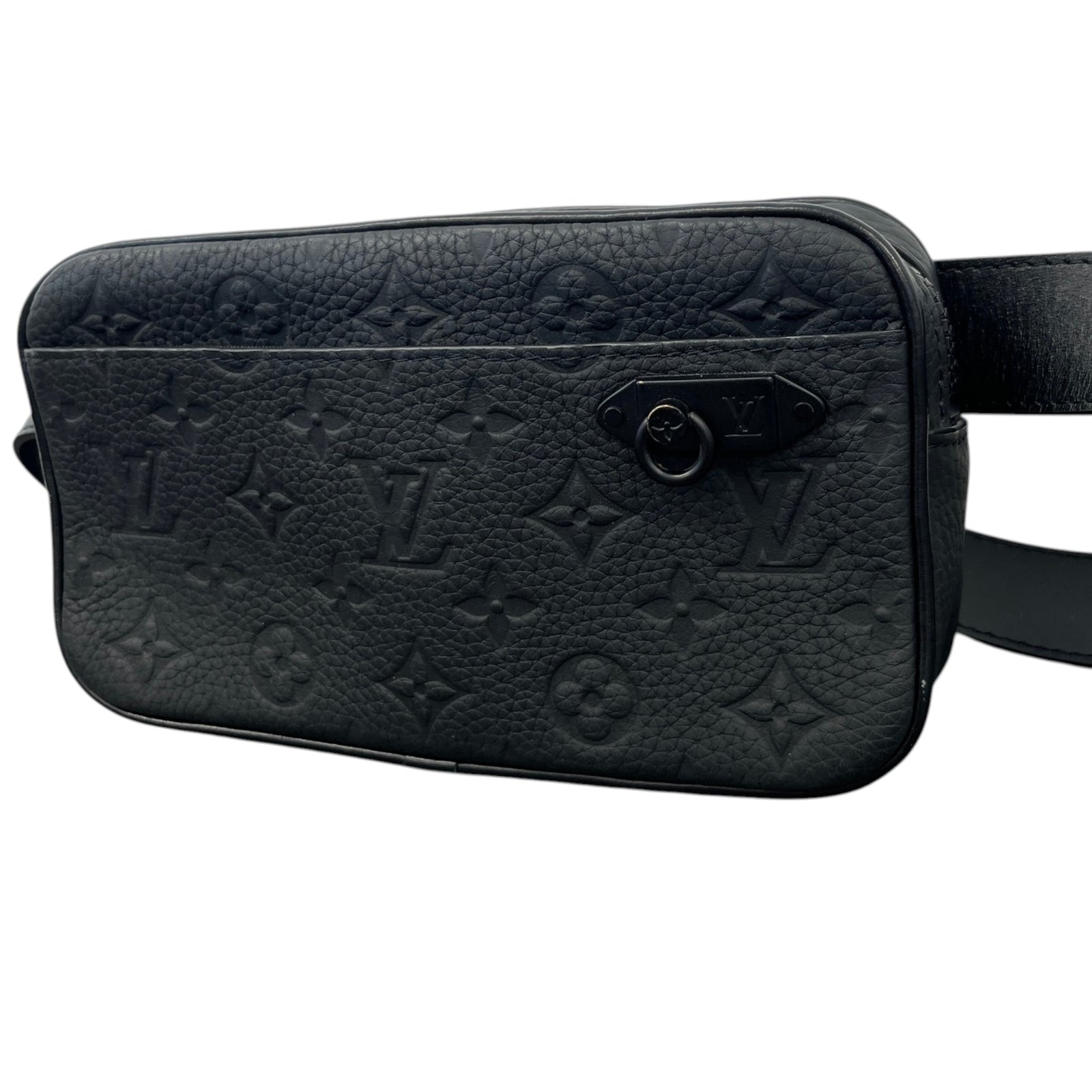 Men's Embossed Monogram Belt Bag Black - Photo 4