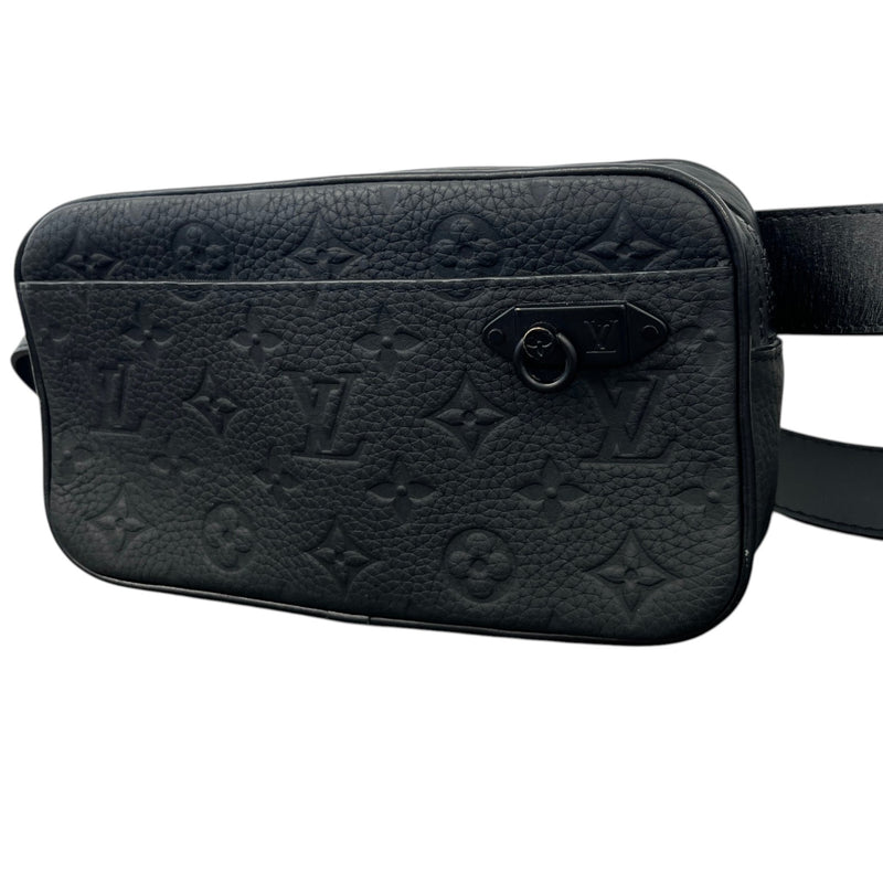 Men's Embossed Monogram Belt Bag Black