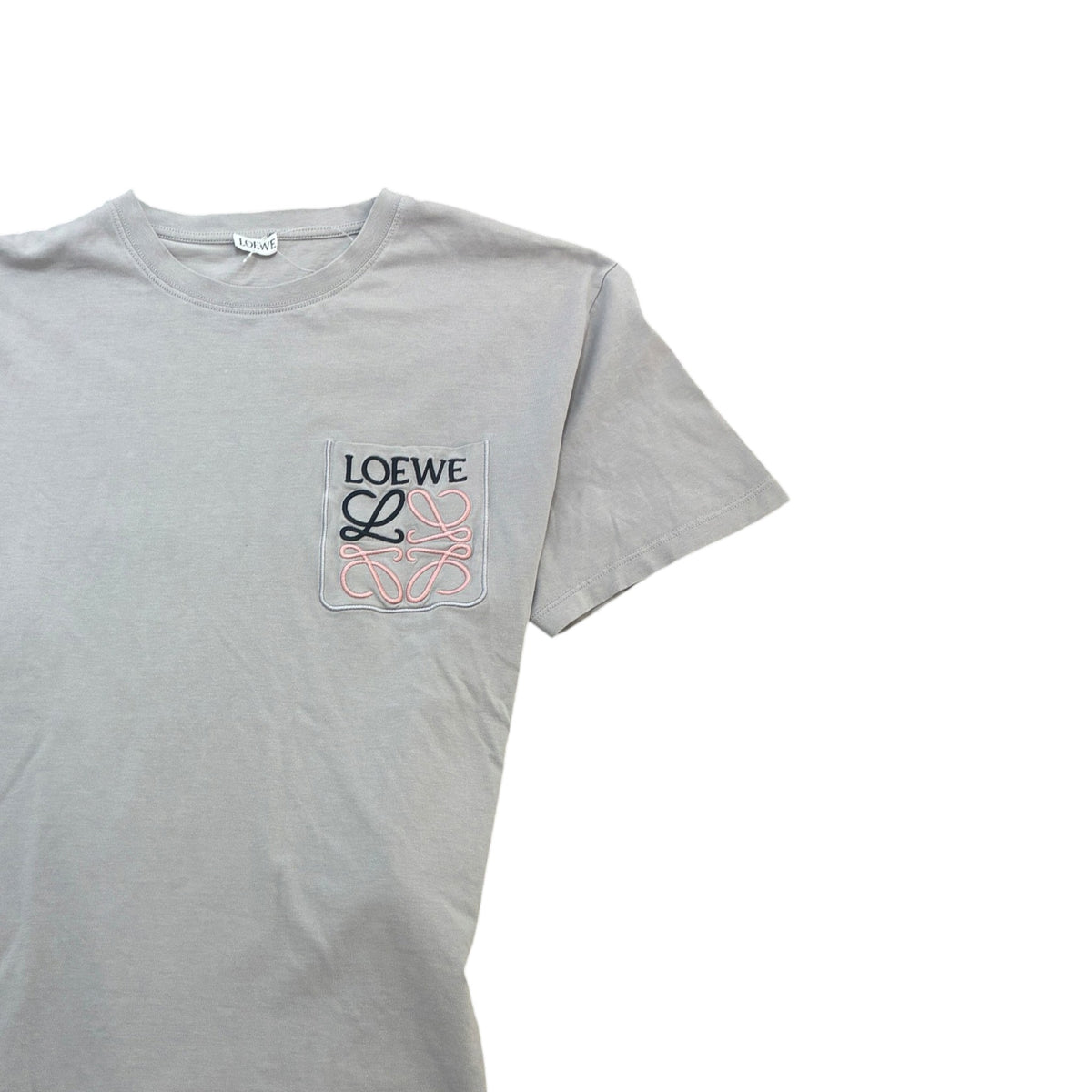 Men's Embroidered Two Tone Anagram Logo T-Shirt Grey Size S - Photo 3
