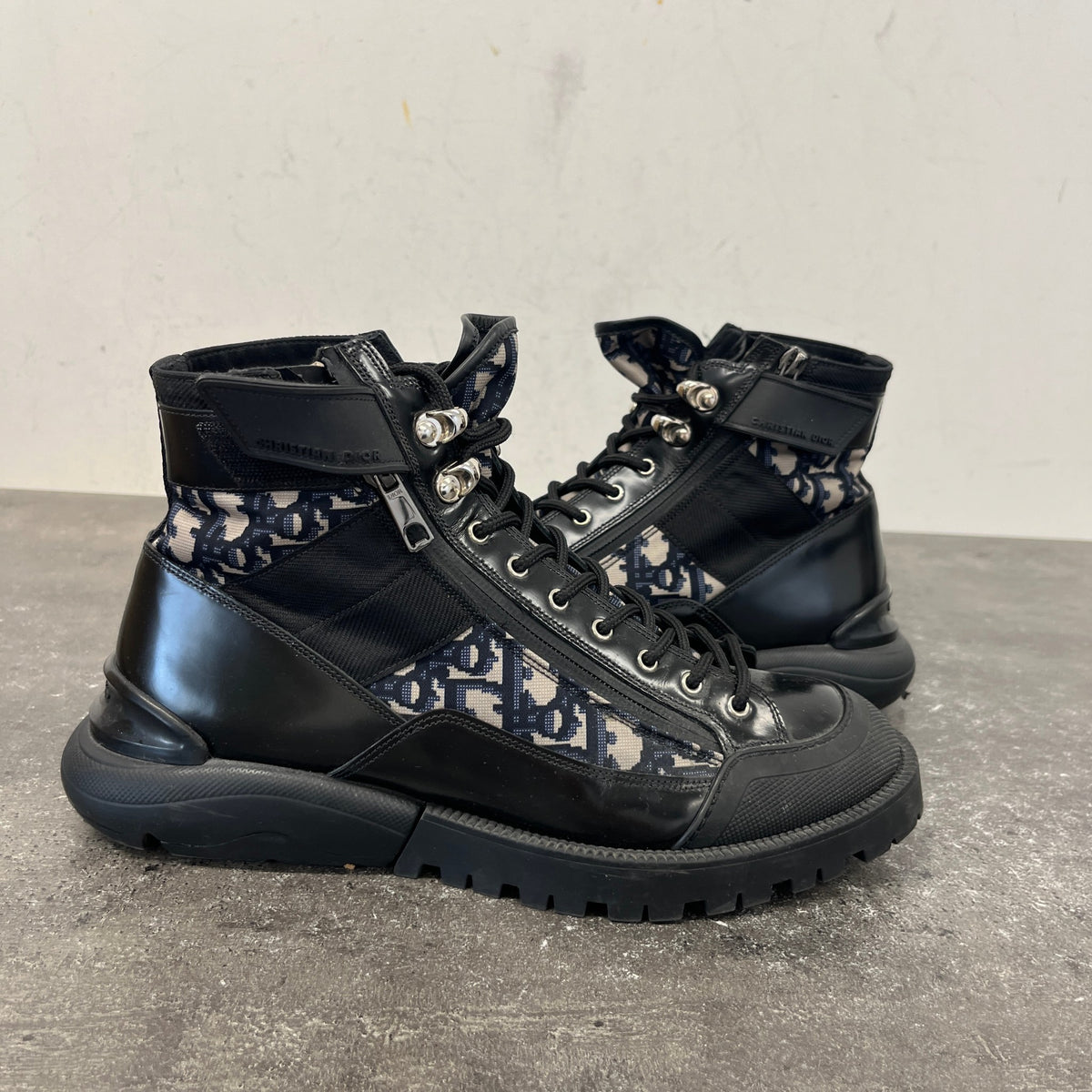 Men's Oblique Combat Ankle Boots Black Size UK 6 / EU 40 - Photo 12
