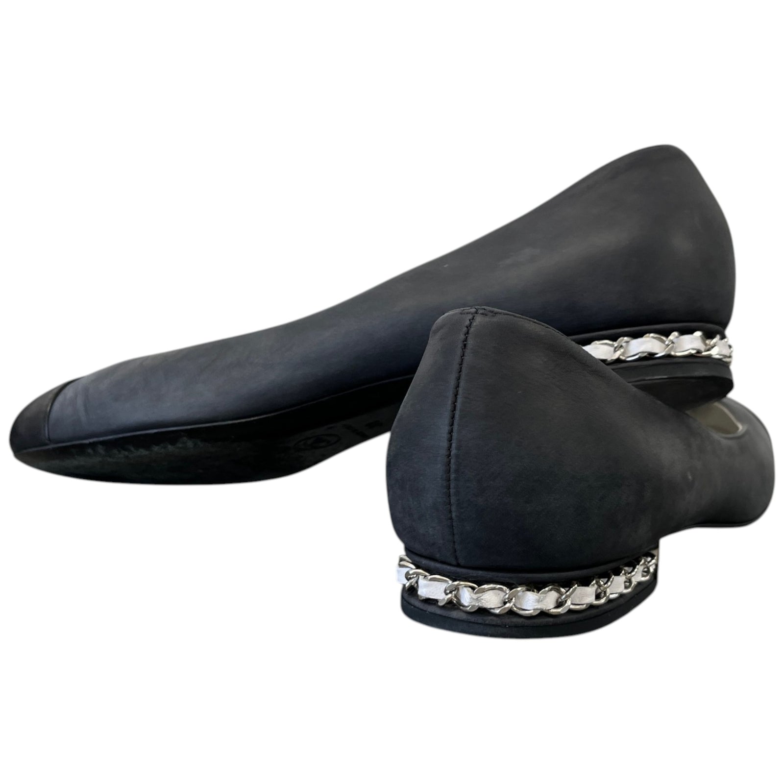 Women's Cap Toe Ballet Flat Mules Black Size EU 38 / UK 5 - Photo 10