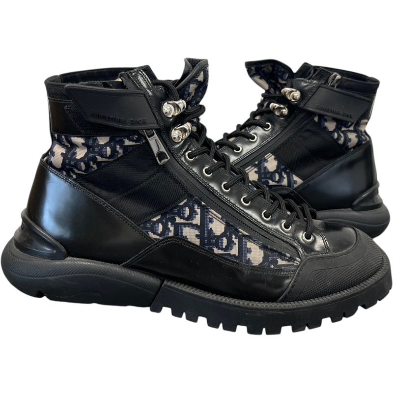 Men's Oblique Combat Ankle Boots Black Size UK 6 / EU 40