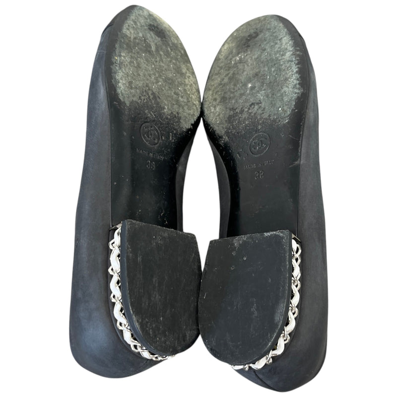 Women's Cap Toe Ballet Flat Mules Black Size EU 38 / UK 5
