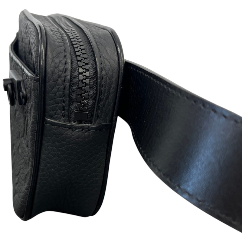 Men's Embossed Monogram Belt Bag Black