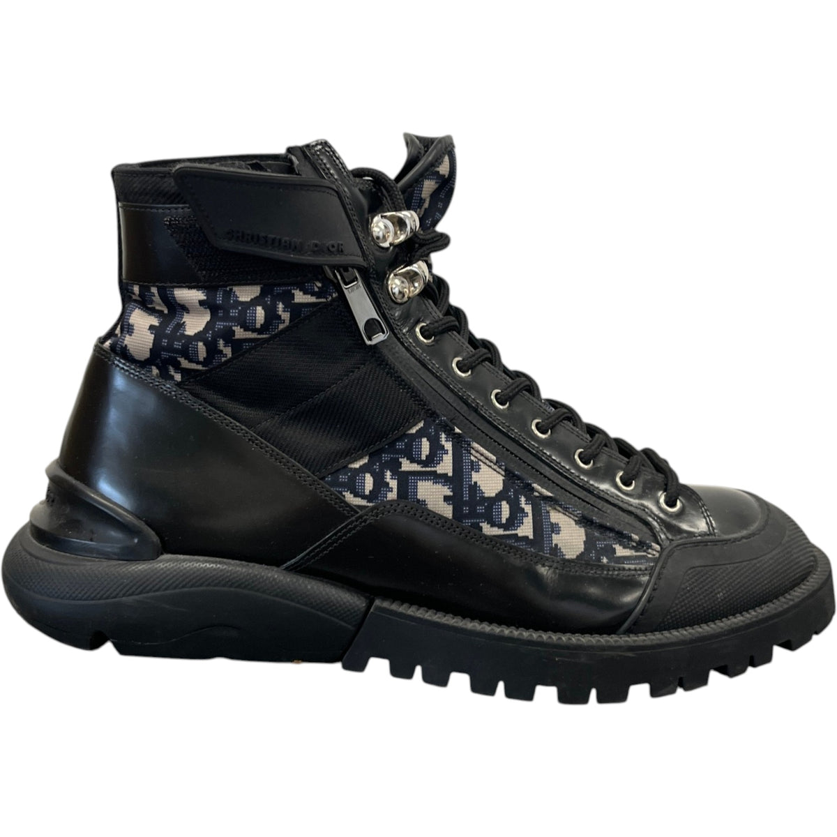 Men's Oblique Combat Ankle Boots Black Size UK 6 / EU 40 - Photo 1