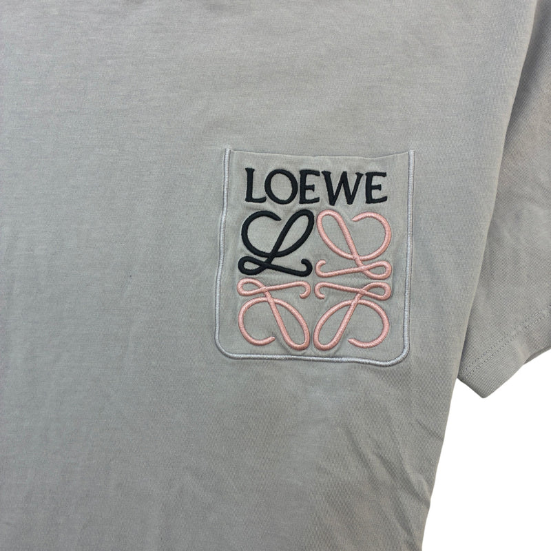 Men's Embroidered Two Tone Anagram Logo T-Shirt Grey Size S