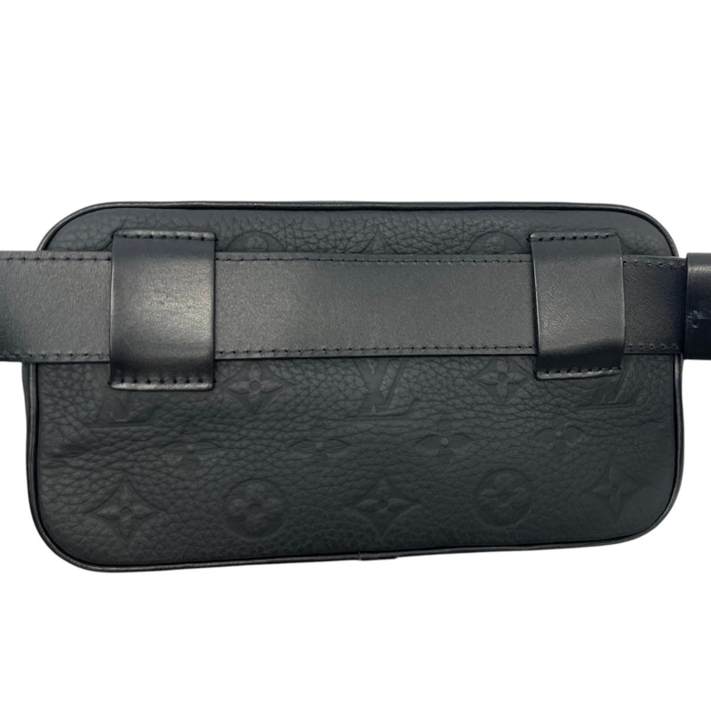 Men's Embossed Monogram Belt Bag Black